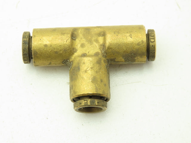 Norgren 84 151 404 Brass 1/4" OD Tee Hose Push to Connect 1/4x1/4x1/4" Lot of 25