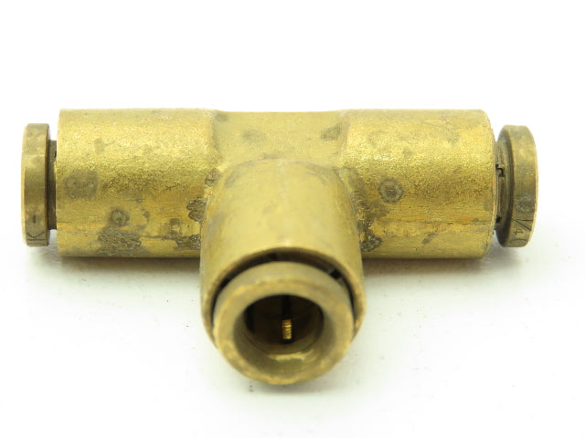 Norgren 84 151 404 Brass 1/4" OD Tee Hose Push to Connect 1/4x1/4x1/4" Lot of 25