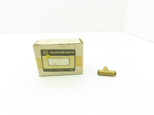 Norgren 84 151 404 Brass 1/4" OD Tee Hose Push to Connect 1/4x1/4x1/4" Lot of 25