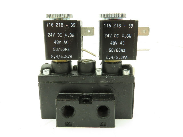 ARO A211SD-024-D Solenoid Spool Valve 5/2 5 Port 2 Position 24VDC 48VAC 1/8" NPT