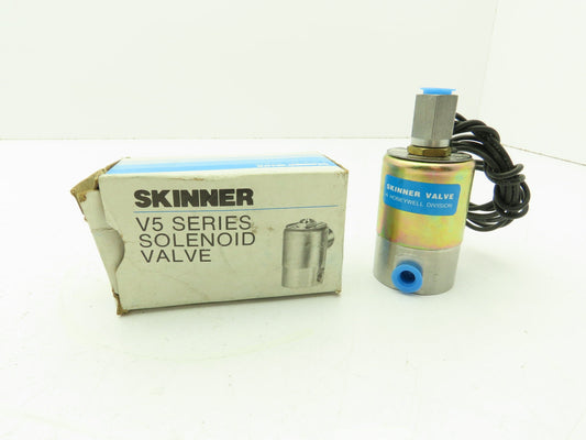 Honeywell Skinner V5L56030 Solenoid Valve 3-Way NO 120VDC 75 PSI 1/4" 1/8" NPT