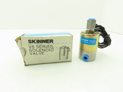 Honeywell Skinner V5L56030 Solenoid Valve 3-Way NO 120VDC 75 PSI 1/4" 1/8" NPT