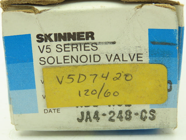 Honeywell Skinner V5D7420 Solenoid Valve 2-Way NC 120V 1500 PSI 1/4" NPT