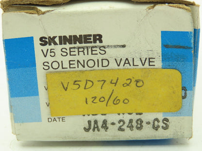 Honeywell Skinner V5D7420 Solenoid Valve 2-Way NC 120V 1500 PSI 1/4" NPT