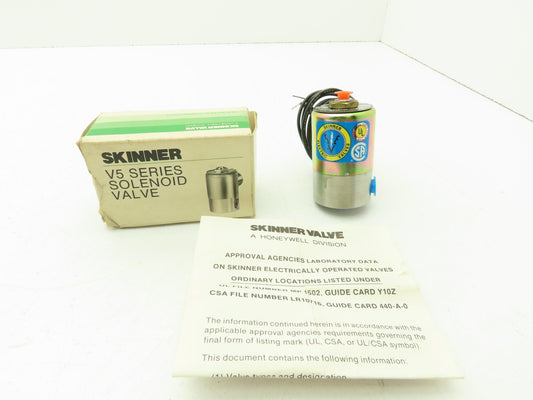 Honeywell Skinner V5D30090 Solenoid Valve 3-Way NC 120V 75 PSI 1/8" NPT