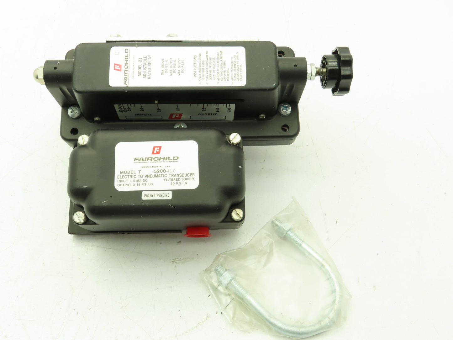Fairchild T-5200-11V Electro Pneumatic Transducer Adj Ratio Relay 1-5MA DC
