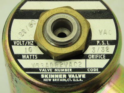 Honeywell Skinner V53ADB2VAC2 Solenoid Valve 3-Way NC 120V Vacuum 1/4" NPT