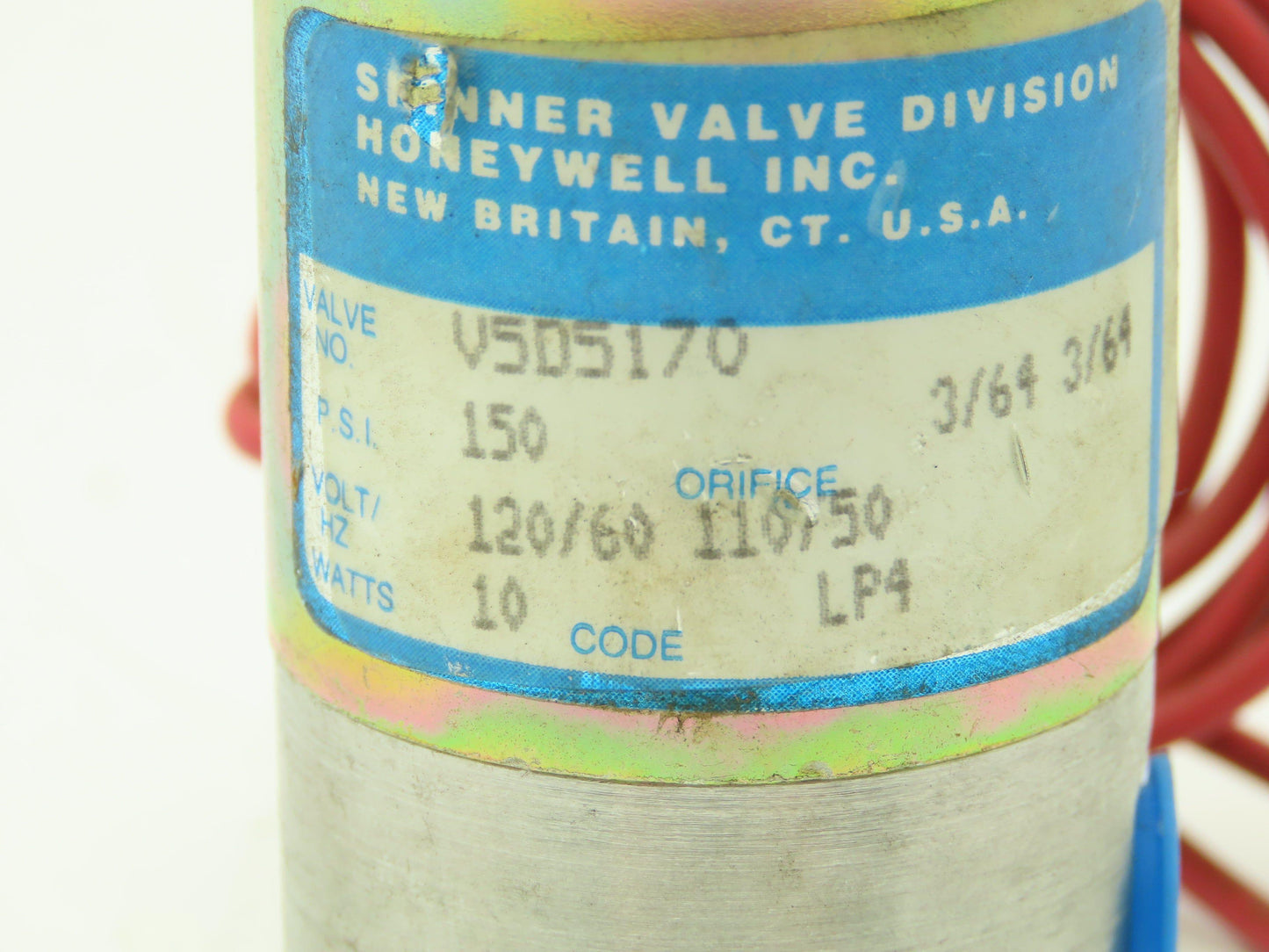 Honeywell Skinner V5D5170 Solenoid Valve 3-Way NC 120V 150 PSI 1/4" NPT