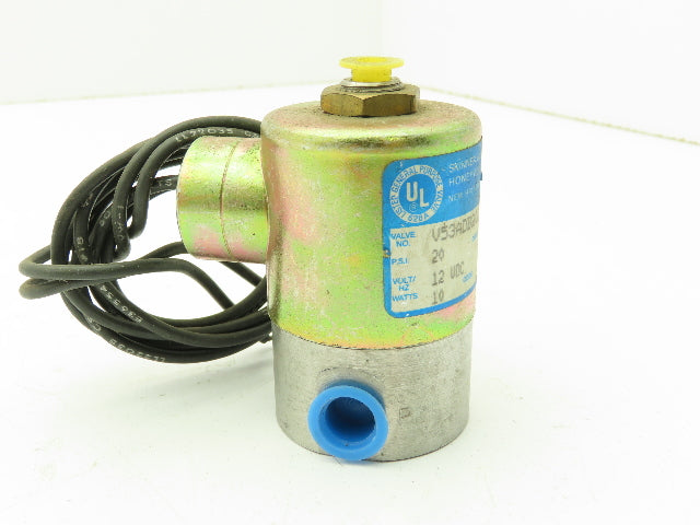 Honeywell Skinner V53ADB2020 Solenoid Valve 3-Way NC 12VDC 20 PSI 1/4" NPT
