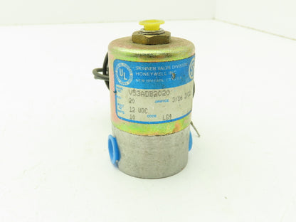 Honeywell Skinner V53ADB2020 Solenoid Valve 3-Way NC 12VDC 20 PSI 1/4" NPT