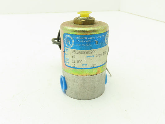Honeywell Skinner V53ADB2020 Solenoid Valve 3-Way NC 12VDC 20 PSI 1/4" NPT