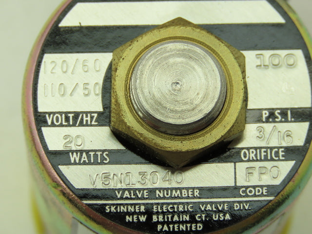 Honeywell Skinner V5N13040 Solenoid Valve 2-Way NC 120V 100 PSI 1/4" NPT