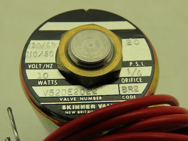 Honeywell Skinner V52DE2022 Solenoid Valve 2-Way NC 120V 20 PSI 1/4" NPT