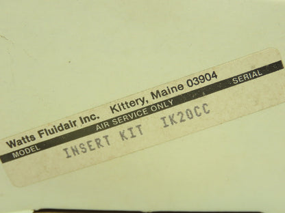 Watts Fluidair IK20CC IK20CC Pneumatic Air Insert Kit Lot of 6