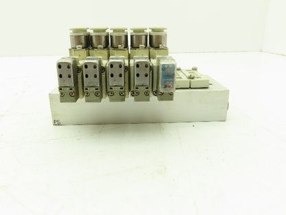 SMC 5 SMC 30-SY5320-5HZ-C8 Solenoid Valves On A Valve Block 24VDC Coils