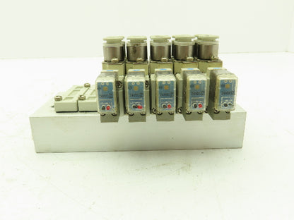 SMC 5 SMC 30-SY5320-5HZ-C8 Solenoid Valves On A Valve Block 24VDC Coils