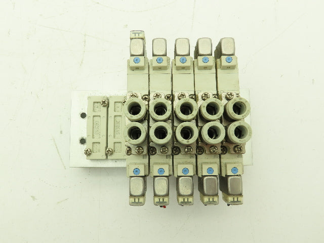 SMC 5 SMC 30-SY5320-5HZ-C8 Solenoid Valves On A Valve Block 24VDC Coils