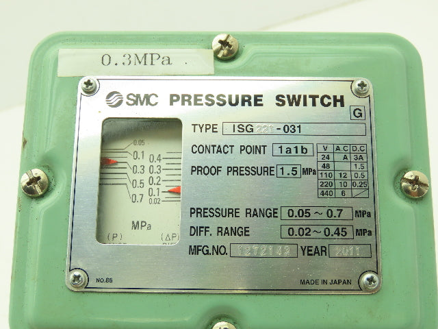 SMC ISG221-031 Pressure Switch 0.05-0.7 Mpa