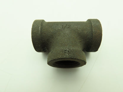 Anvil 1/2" FNPT Malleable Iron Black Pipe Fitting Tee  -Lot of 12
