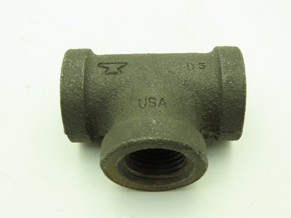 Anvil 1/2" FNPT Malleable Iron Black Pipe Fitting Tee  -Lot of 12