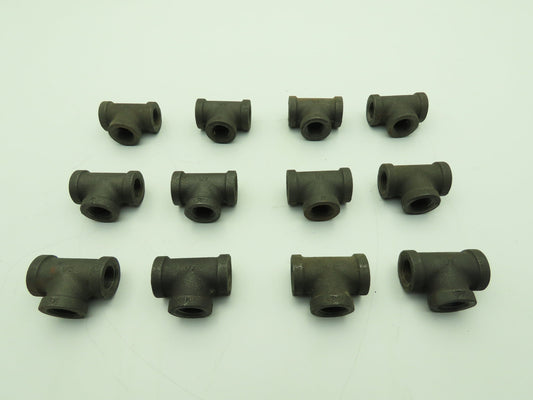 Anvil 1/2" FNPT Malleable Iron Black Pipe Fitting Tee  -Lot of 12