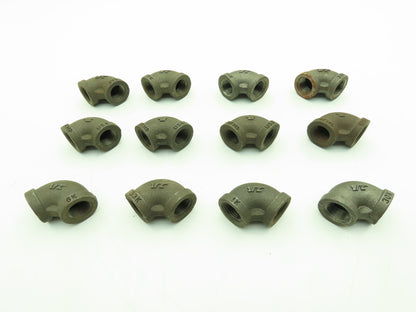 Anvil 1/2" FNPT 90° Elbow Malleable Iron Black Pipe Fitting  -Lot of 12