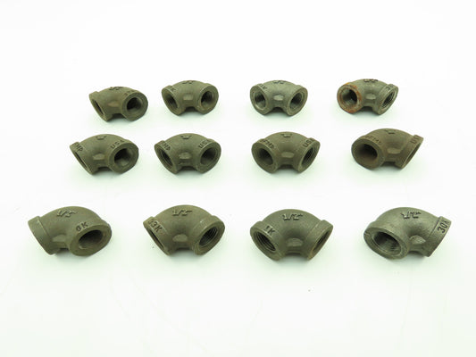 Anvil 1/2" FNPT 90° Elbow Malleable Iron Black Pipe Fitting  -Lot of 12