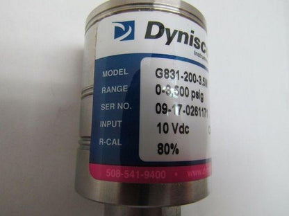 Dynisco Instruments G831-200-3.5M 0-3500 psig Range Pressure Sensor Digital