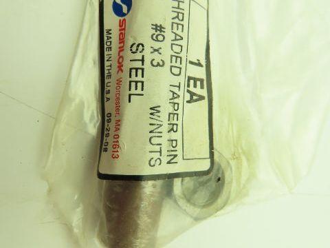Stanlok #9 x 3" Threaded Steel Taper Pin w/Nut   -Lot of 8