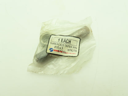 Stanlok #10 x 3" Threaded Steel Taper Pin w/Nut   -Lot of 8