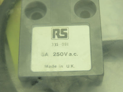 RS Components 335-081 Plunger Roller Limit Switch 5A 250VAC