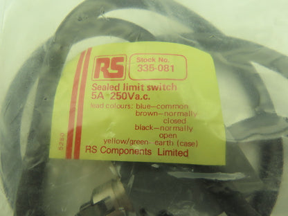 RS Components 335-081 Plunger Roller Limit Switch 5A 250VAC