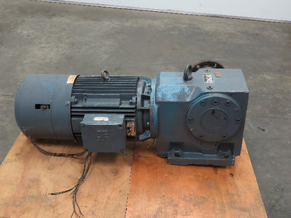 Sew Eurodrive Gear Reducer 13/40 Rpm, 2 Speed Motor W/Brake 87.55:1, 4.9/14.6 Hp