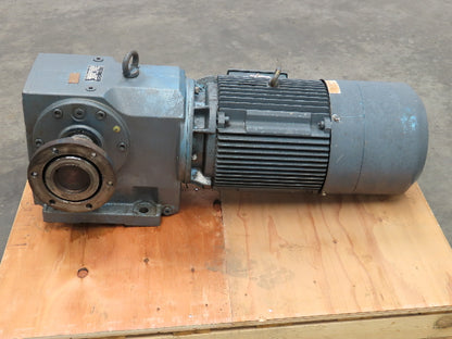 Sew Eurodrive Gear Reducer 13/40 Rpm, 2 Speed Motor W/Brake 87.55:1, 4.9/14.6 Hp