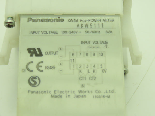 Panasonic KW4M AKW5111 Eco Power Meter 100-240VAC 8VA