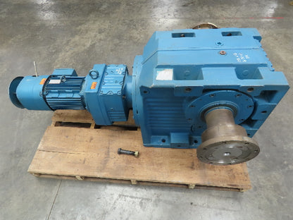 Sew Eurodrive Gear Reducer 1.2-7.4 Rpm 15 Hp Variable Speed Motor W/Brake 244:1