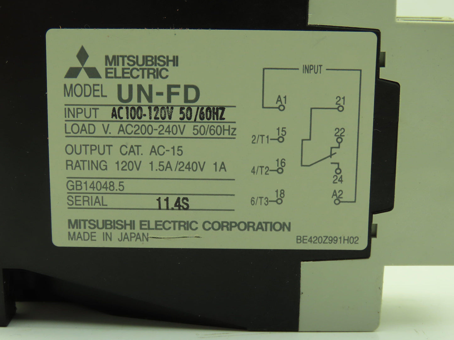 Mitsubishi Electric UN-FD Failure Detection Unit Relay AC-15 120V