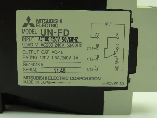 Mitsubishi Electric UN-FD Failure Detection Unit Relay AC-15 120V