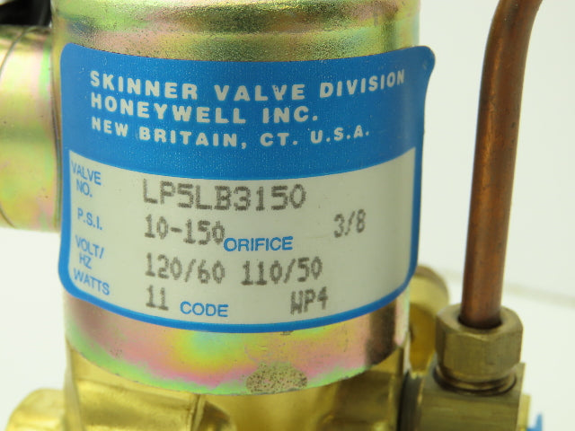 Honeywell Skinner LP5LB3150 Solenoid Spool Valve 3-Way NC 120V 10-150PSI 3/8"NPT