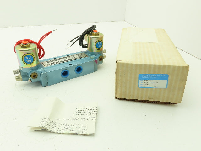 Honeywell Skinner S3RRGBL3 Solenoid Spool Valve 5-3-Way NC 120V 100 PSI 3/8" NPT
