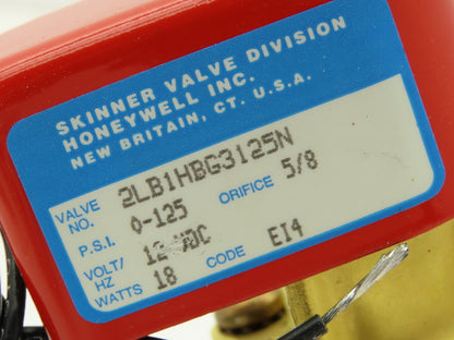 Skinner Lancer 2LB1HBG3125 Brass Solenoid Valve 2-Way NO 12VAC 125 PSI 3/8" NPT