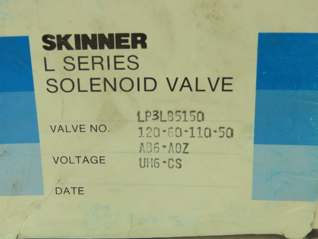 Honeywell Skinner LP3LB5150 Solenoid Valve 3-Way NC 120V NO L Series 3/4" NPT