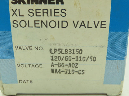 Honeywell Skinner LP5LB3150 Solenoid Valve 3-Way NC 120V 10-150 PSI 3/8" NPT