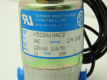 Honeywell Skinner V53DA1VAC2 Solenoid Valve 3-Way NC 120V Vacuum 1/8" NPT