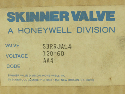 Honeywell Skinner S3RRJAL4 Solenoid Spool Valve 5-Way 3 Pos 120V 150 PSI 1/2"NPT