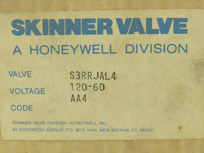 Honeywell Skinner S3RRJAL4 Solenoid Spool Valve 5-Way 3 Pos 120V 150 PSI 1/2"NPT