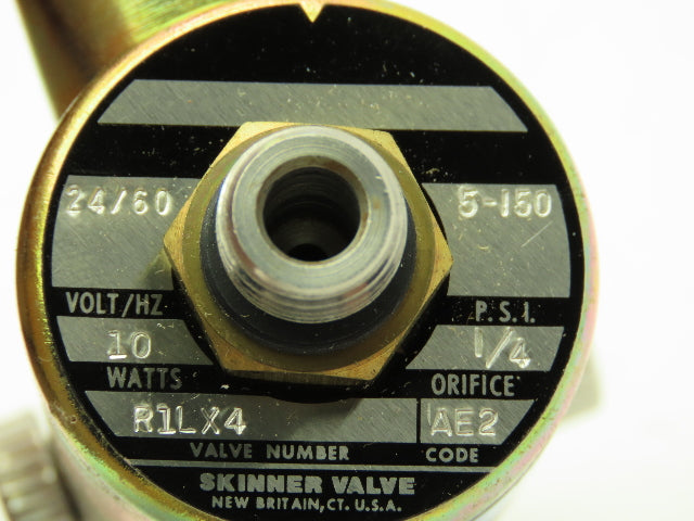 Honeywell Skinner R1LX4 Solenoid Valve 3-Way NO 24VAC 60Hz 5-150 PSI 1/4" NPT