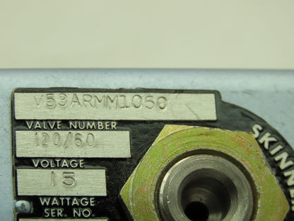 Honeywell Skinner V53ARMM1050 Solenoid Valve 3-Way NC 120V 50PSI 1/8NPT Latching