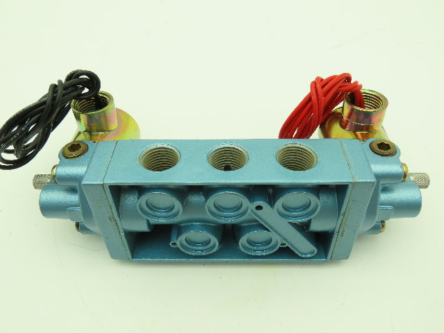 Honeywell Skinner S3RRJAL4 Solenoid Spool Valve 5-Way 3 Pos 120V 150 PSI 1/2"NPT