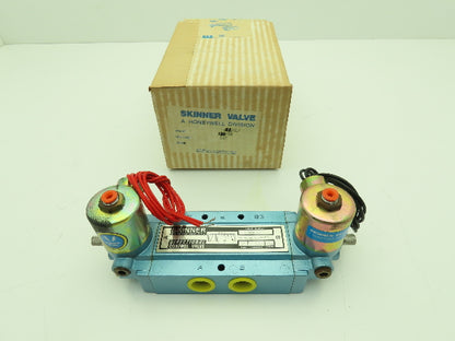 Honeywell Skinner S3RRJAL4 Solenoid Spool Valve 5-Way 3 Pos 120V 150 PSI 1/2"NPT